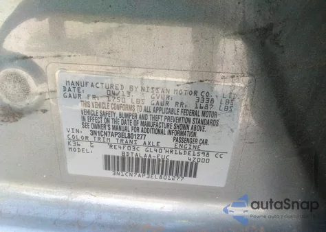 2014 Nissan Versa 1.6 S из США, поврежденный, VIN 3N1CN7AP3EL801277